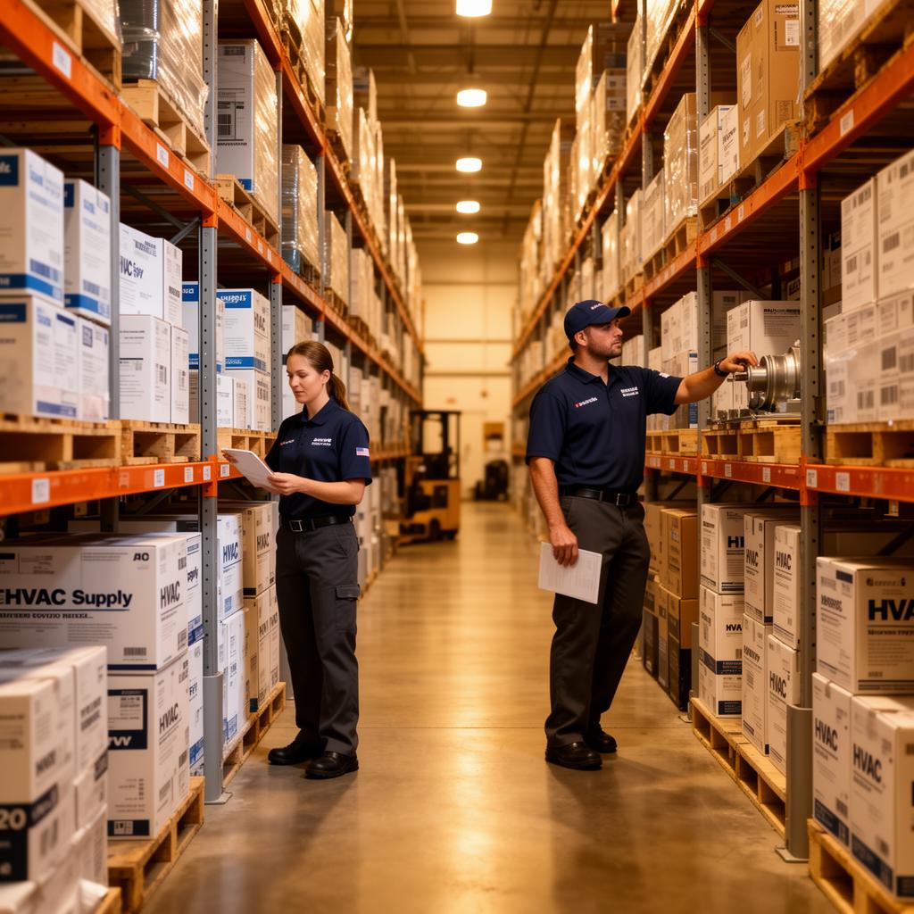 Standard Supply staff managing an on-site inventory operation